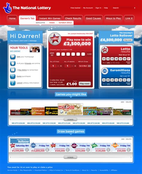 Lottery Homepage .